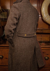 Bawden Double Breasted Pure Wool Overcoat - Faded Brown Barleycorn