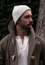 Lambswool Ribbed Beanie Hat - Oat