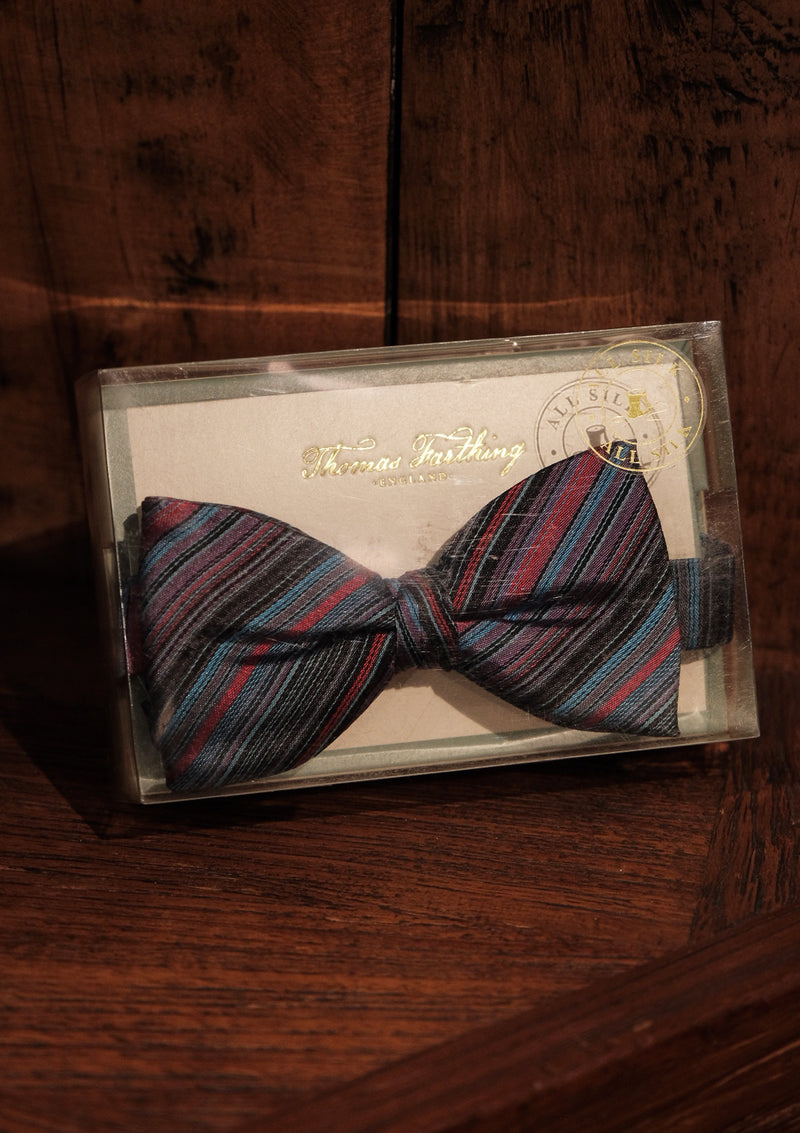 Silk Pre-Tie Bow Tie - Violet Stripe