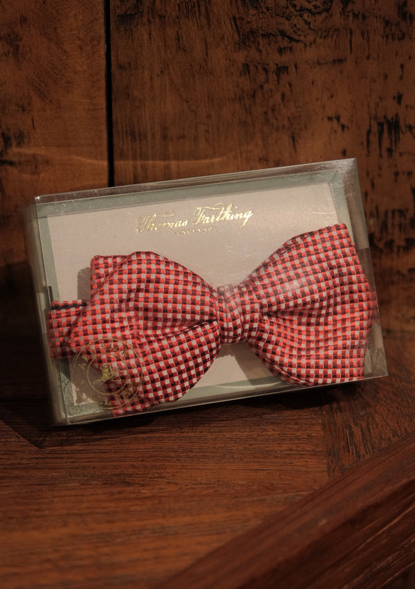 Silk Pre-Tie Bow Tie - Red Micro Check