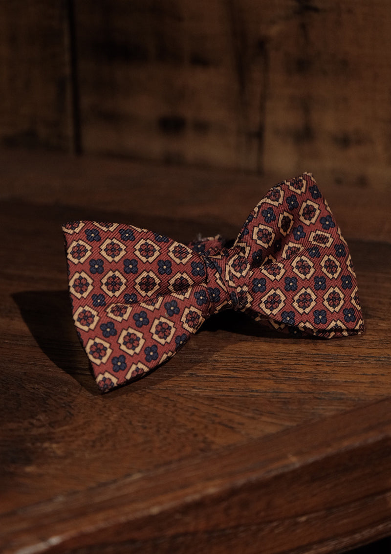 Silk Pre-Tie Bow Tie - Red Floral
