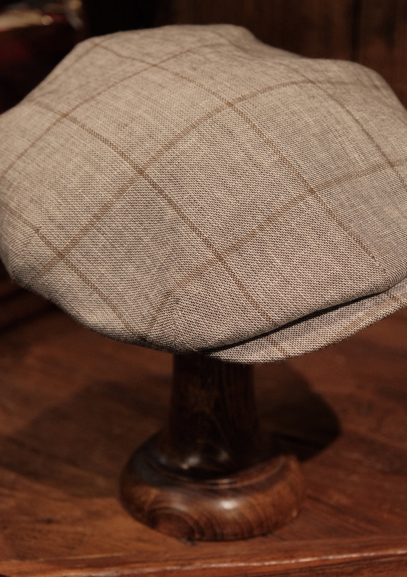 Archive Sale 50 Pence Cap - Grey & Brown Windowpane