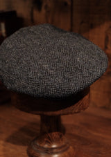 Archive Sale Flat Cap - Navy Herringbone