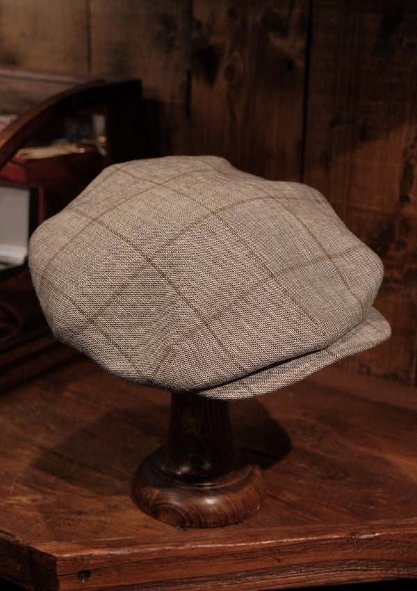 Archive Sale 50 Pence Cap - Grey & Brown Windowpane