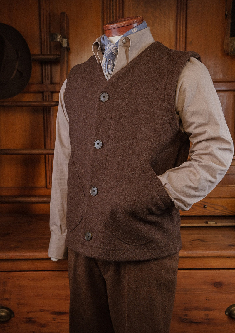 Ellison Pure Wool Waistcoat - Hickory Brown – Thomas Farthing London