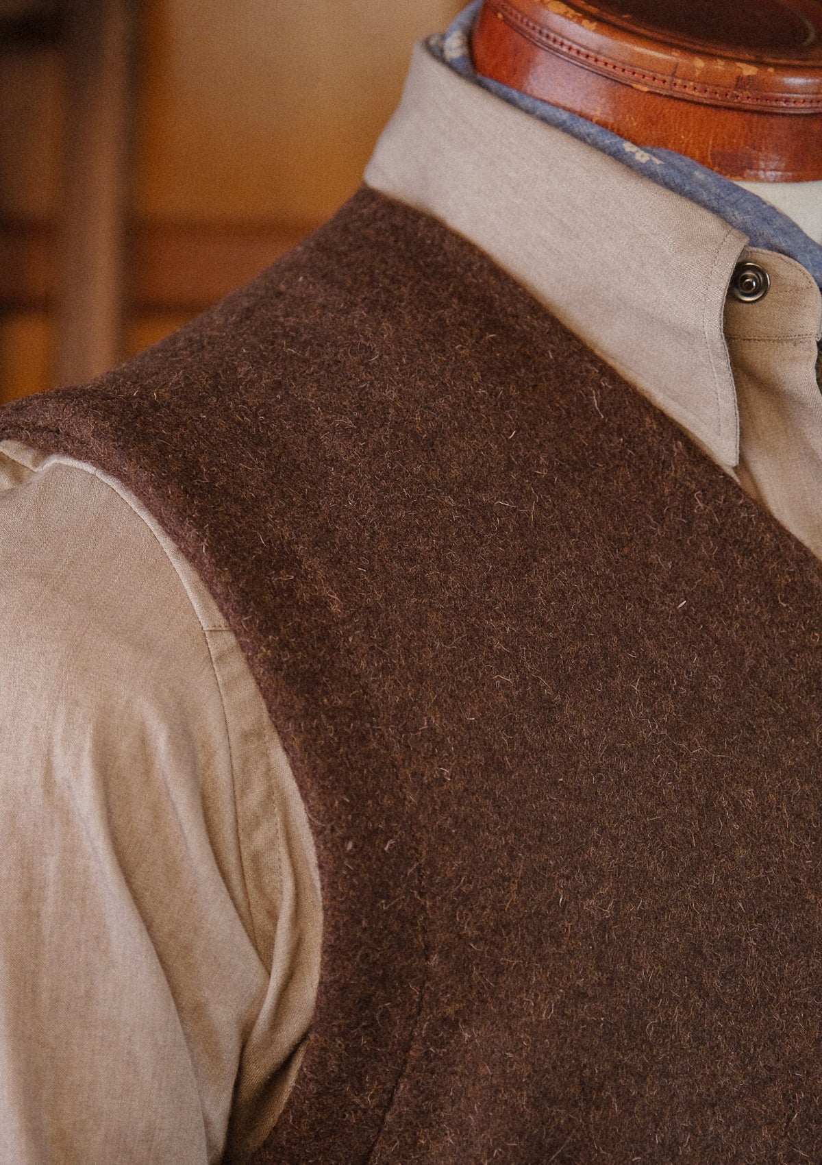 Ellison Pure Wool Waistcoat - Hickory Brown