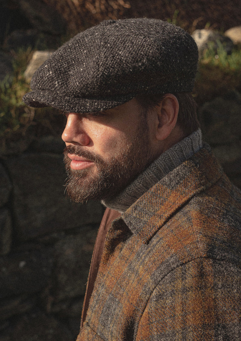 Fulton Baker Boy - (Mid-Width) Black Grain Donegal Tweed