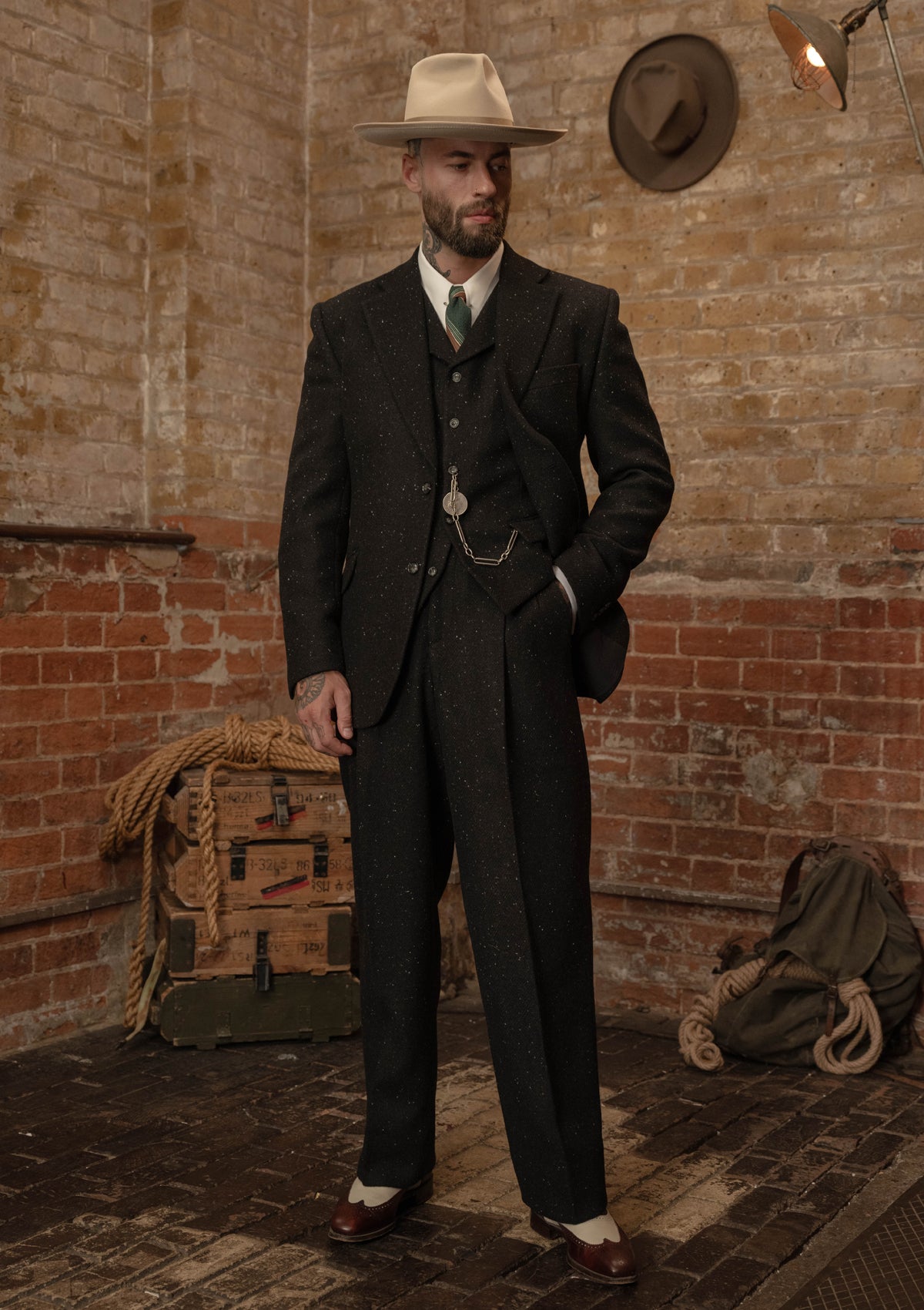 Coleman Harris Tweed Jacket - Black w/ White Fleck