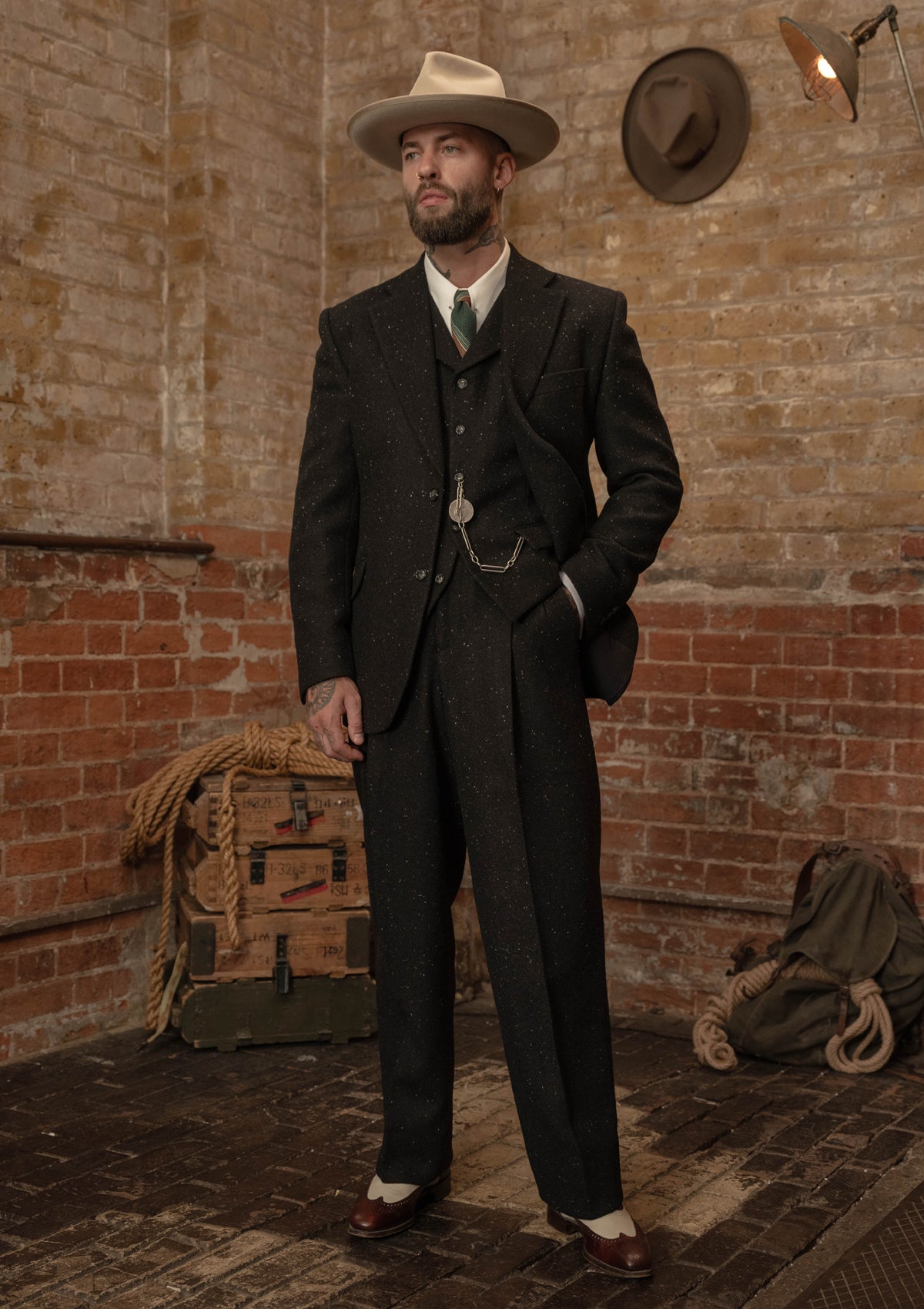 Coleman Harris Tweed Jacket - Black w/ White Fleck