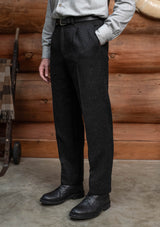 Coleman Harris Tweed Classic Trouser - Black w/ White Fleck