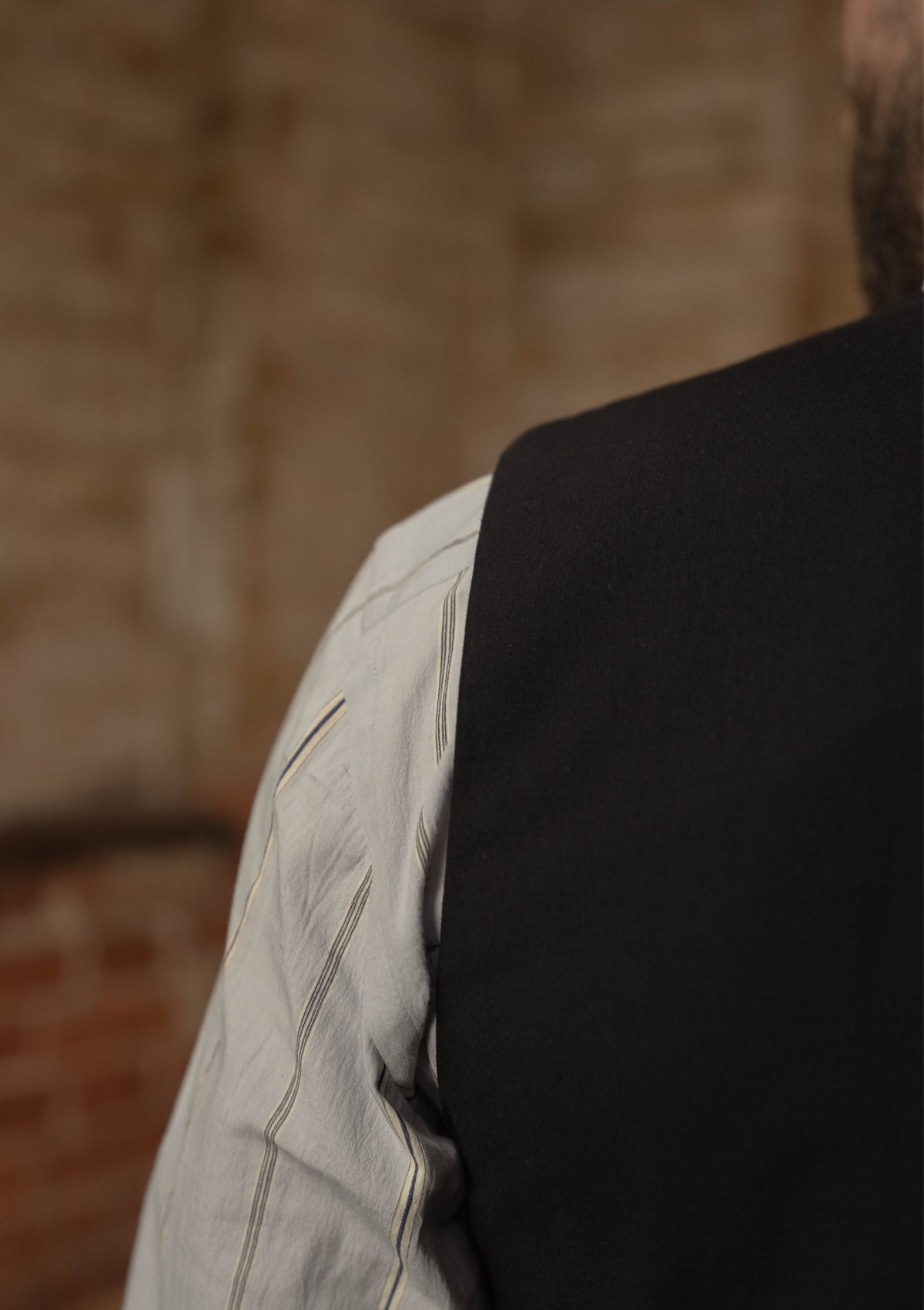 Coleman Harris Tweed Waistcoat - Black w/ White Fleck