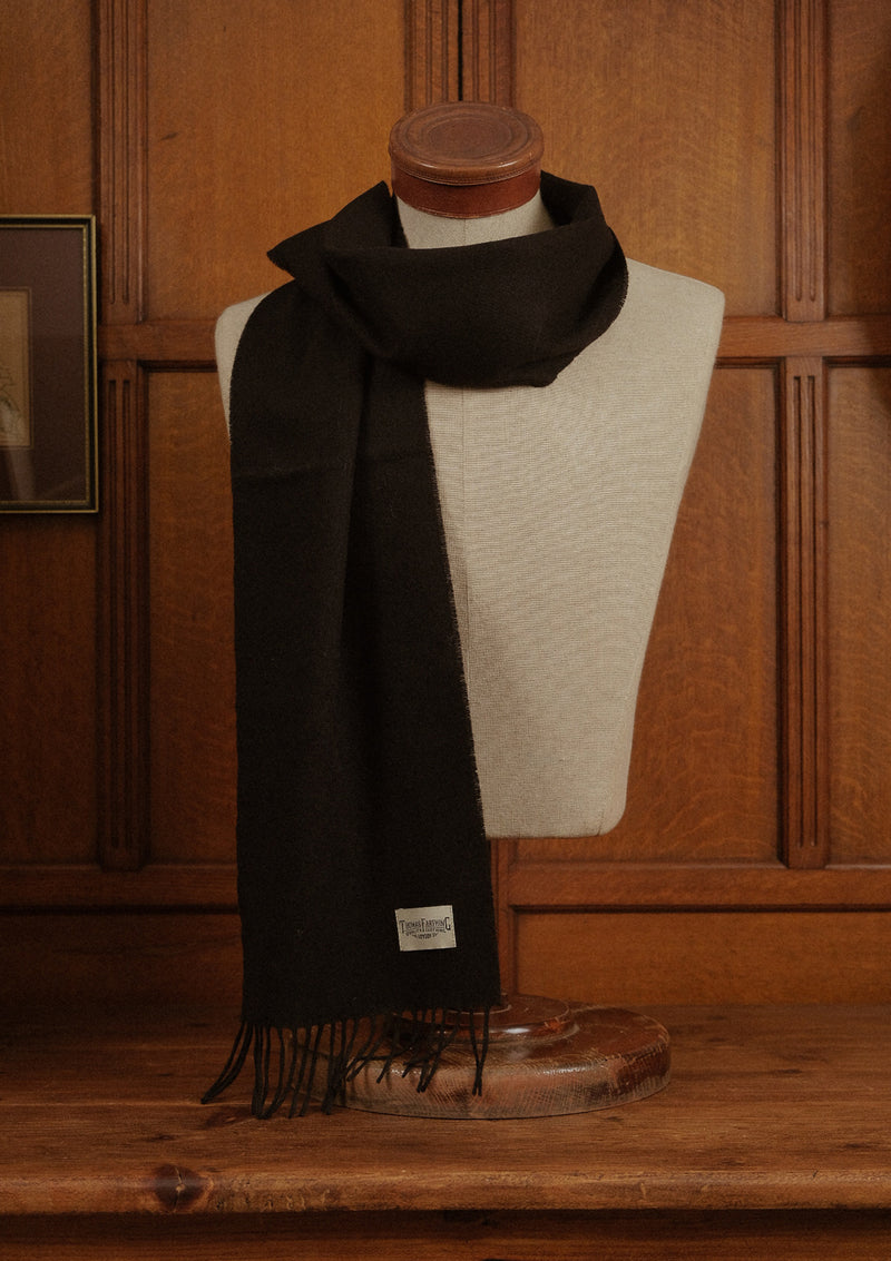 Merino Wool Scarf -  Black