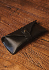 Saddle Leather Glasses Case - Black