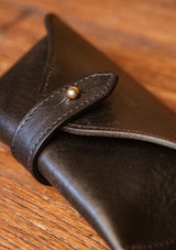 Saddle Leather Glasses Case - Black