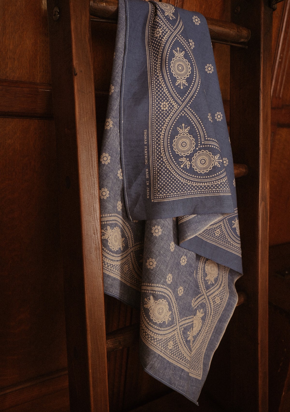 'Frontier Blue' 100% Cotton Selvedge Bandana - #3