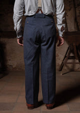 MADE TO ORDER | Coleman Clark Trouser - Navy Fleck Hopsack