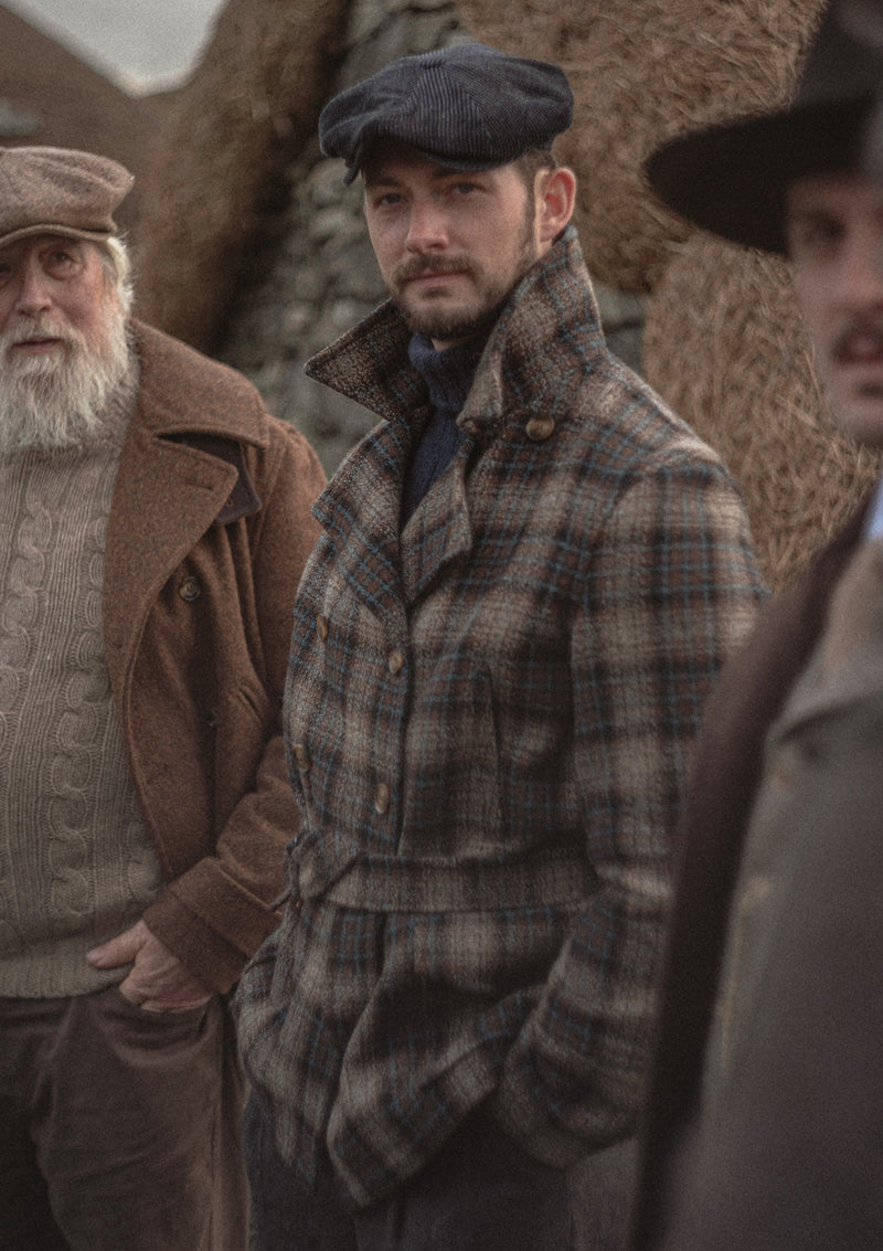 Pure Wool Pea Coat - Tideworn Check