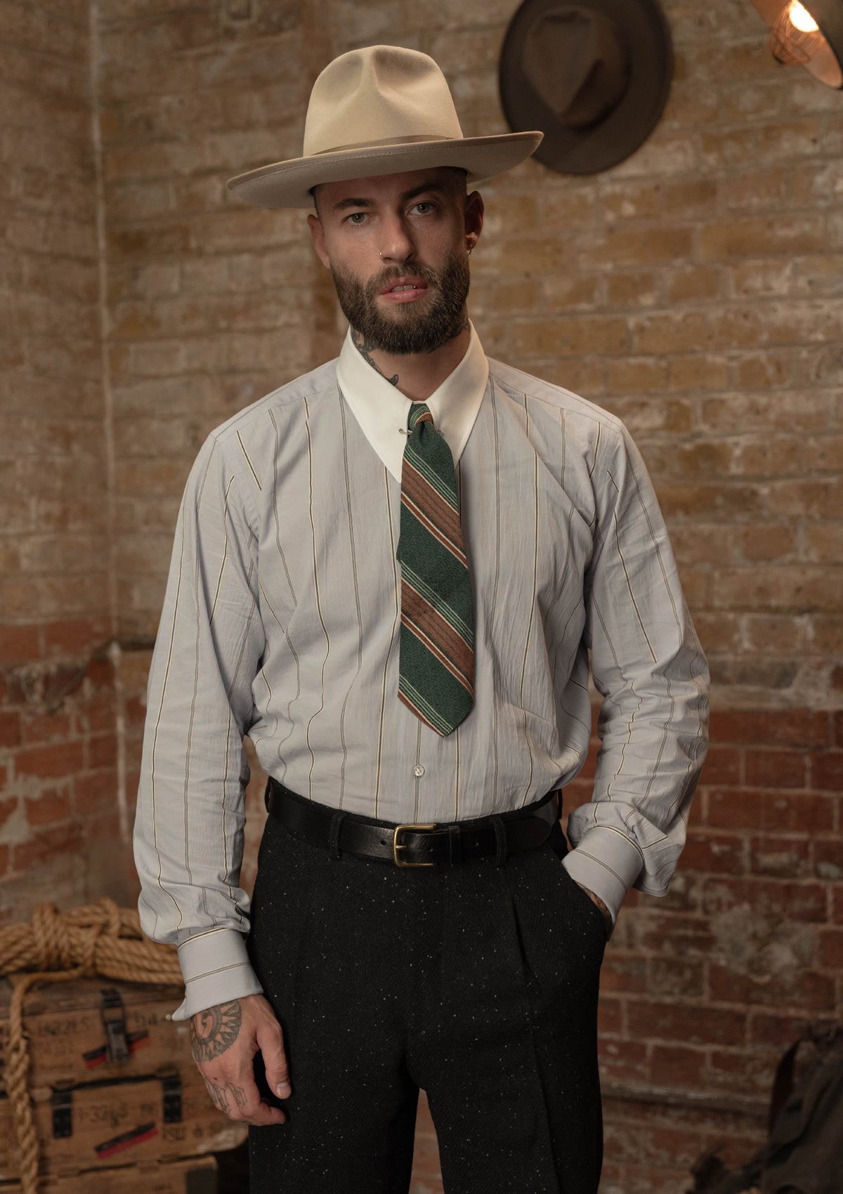 Spearpoint Japanese Cotton Shirt - Blue Stripe