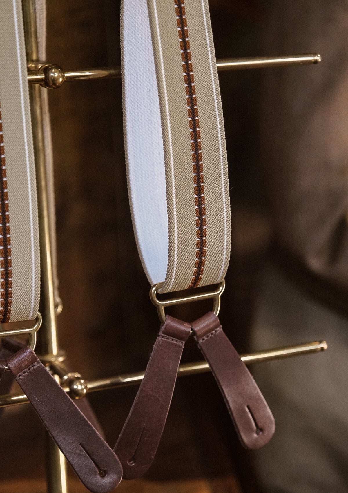 Button Braces w/ Gold Brass Fittings - Saddle Stitch