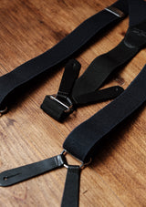 Button Braces w/ Silver Brass Fittings - Navy