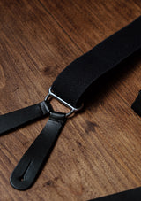 Button Braces w/ Silver Brass Fittings - Navy