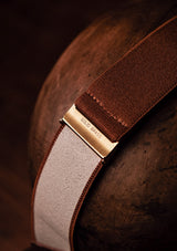 Button Braces w/ Gold Brass Fittings - Pecan