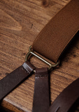 Button Braces w/ Gold Brass Fittings - Pecan