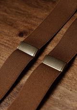 Button Braces w/ Gold Brass Fittings - Pecan