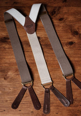 Button Braces w/ Gold Brass Fittings - Putty