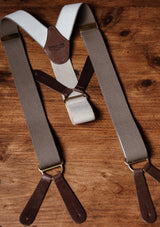 Button Braces w/ Gold Brass Fittings - Putty