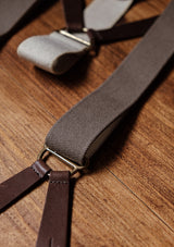 Button Braces w/ Gold Brass Fittings - Putty