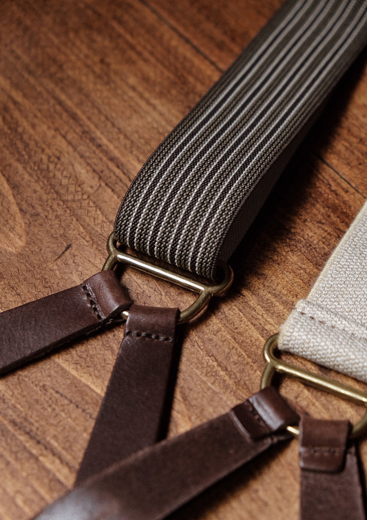 Button Braces w/ Gold Brass Fittings - Utility Stripe