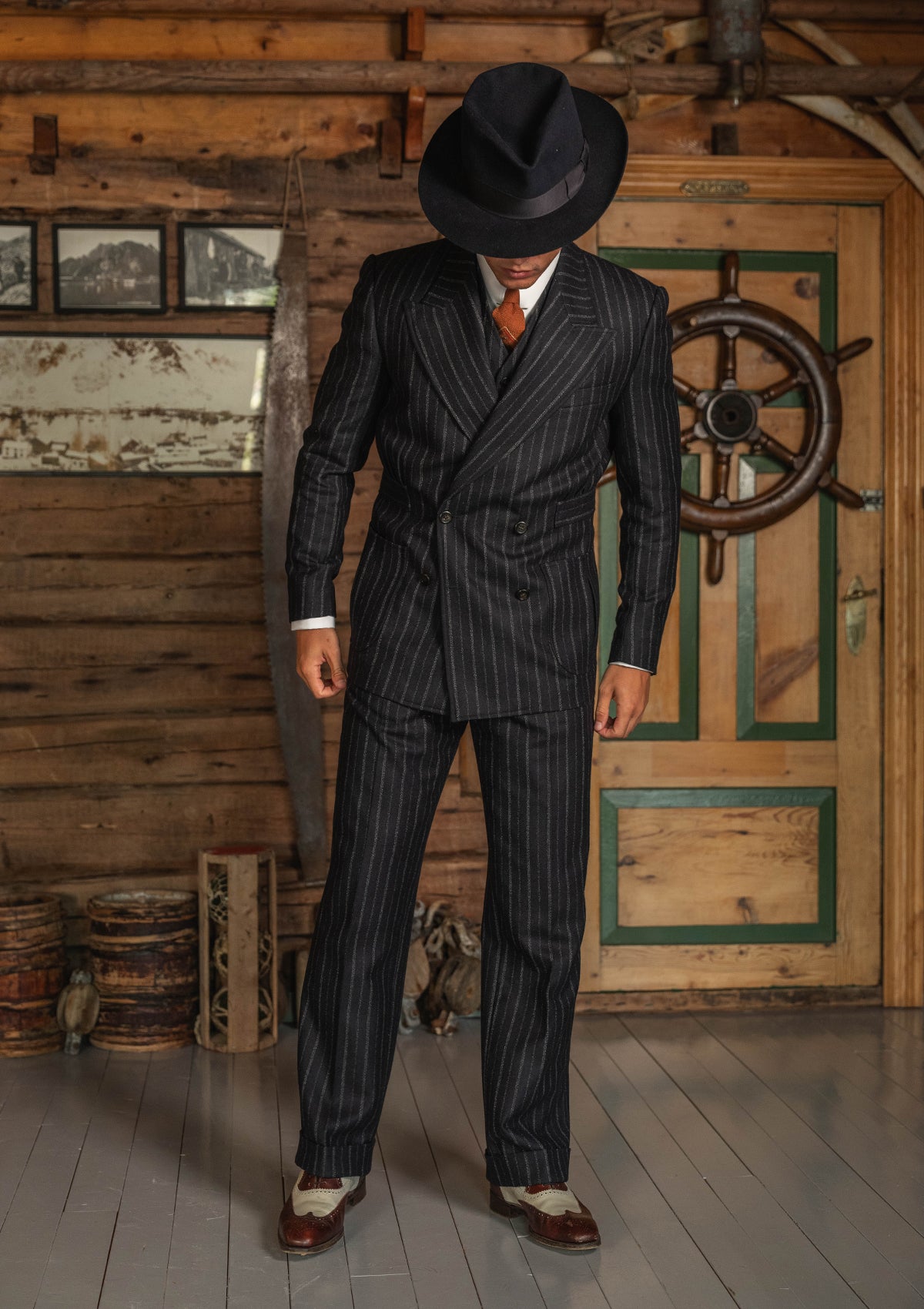 Broadway Dalton Trousers - Atlantic Chalk Stripe