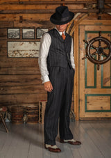 Broadway Cropped Waistcoat - Atlantic Chalk Stripe