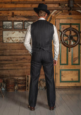 Broadway Cropped Waistcoat - Atlantic Chalk Stripe