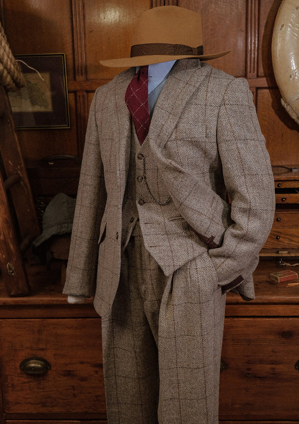 Brockman Harris Tweed Jacket - Light Grey & Cinnamon Check