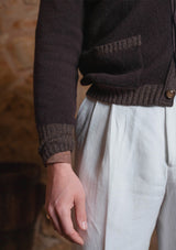 Fawcett Lambs Wool Cardigan - Hazelnut