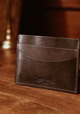 Saddle Leather Card Holder Wallet - Dark Brown