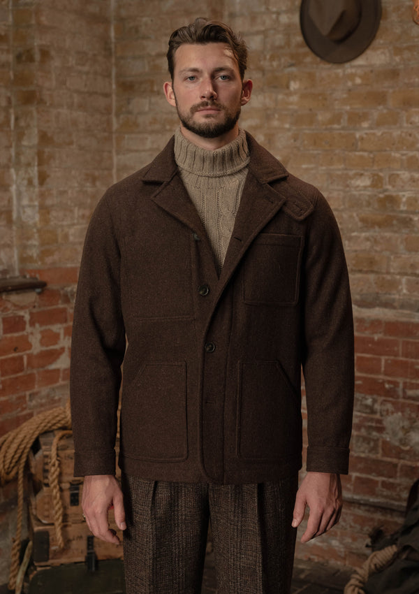 Chore Pure Wool Jacket - Hickory Brown