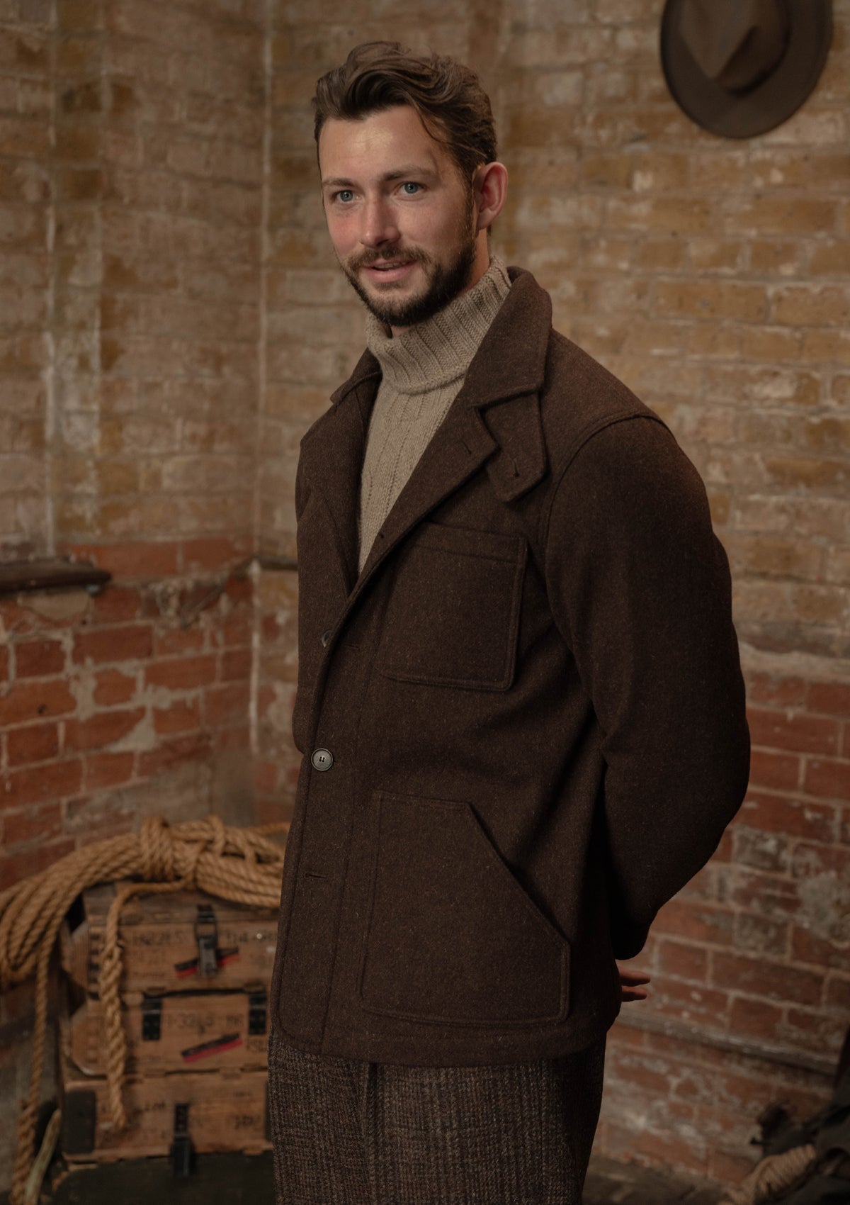 Chore Pure Wool Jacket - Hickory Brown – Thomas Farthing London