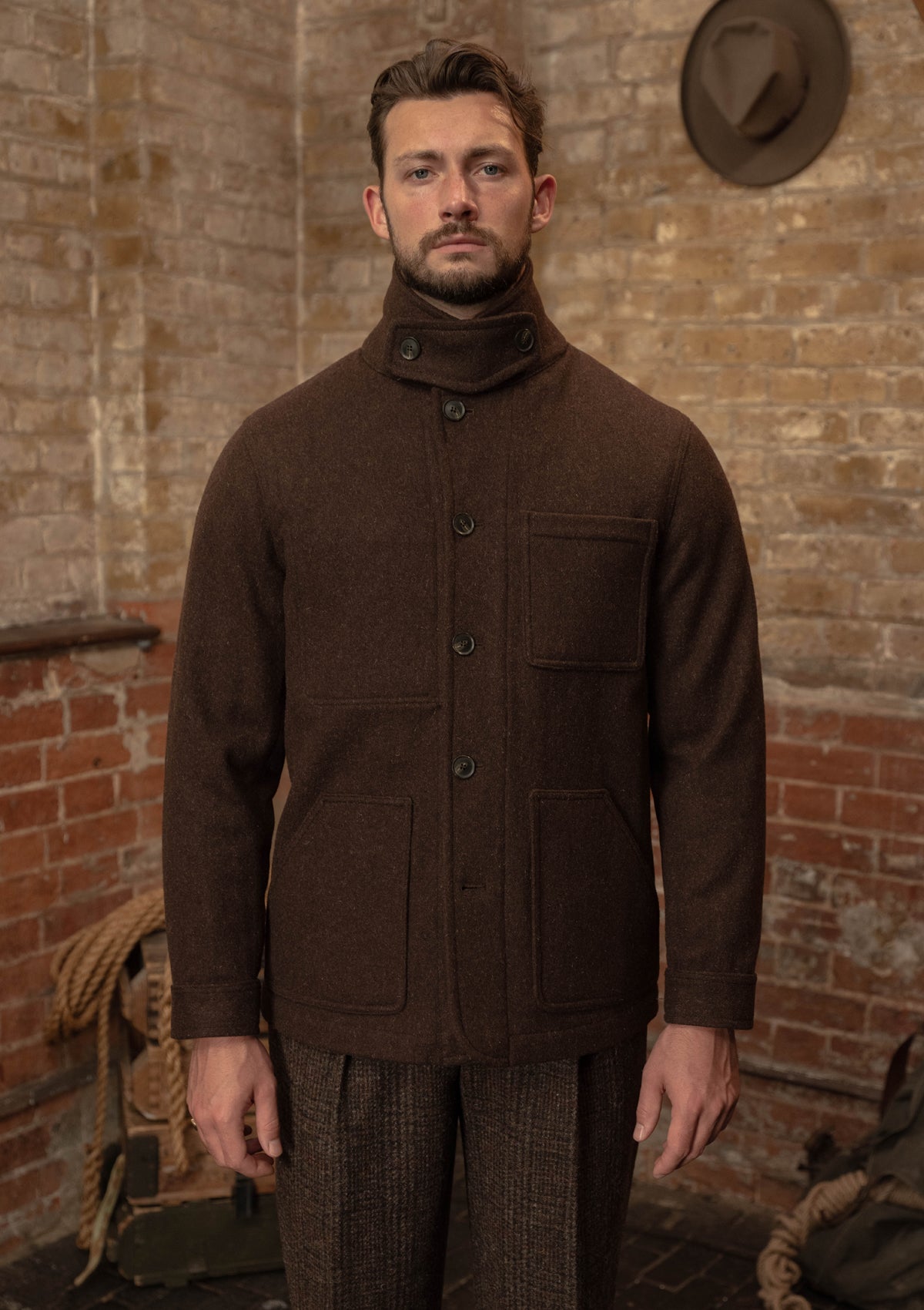 Chore Pure Wool Jacket - Hickory Brown – Thomas Farthing London