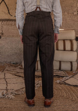 Munro Clark Trouser - Desert Sand Pinstripe