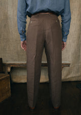 Clark Pure Linen Trousers - Brown