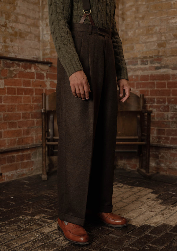 Gene Trousers - Dark Brown Flannel