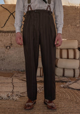 Munro Clark Trouser - Desert Sand Pinstripe