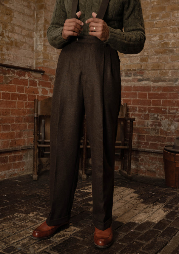 Gene Trousers - Dark Brown Flannel