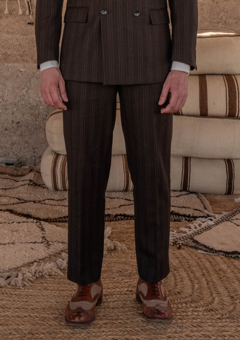 Munro Classic Trouser - Desert Sand Pinstripe