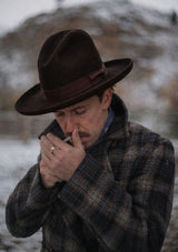 Lawson Open Crown Fedora - Dark Brown & Solid Chocolate