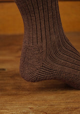 Classic Ribbed Socks - Brown