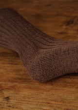 Classic Ribbed Socks - Brown